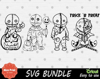 Outline Trick R Treat SAM Bundle SVG Bundle - Cricut SVG - Svg Cut File - Digital Print - Easy Cut - High Quality