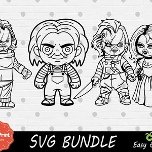 Outline Chucky SVG Bundle - Cricut SVG - SVG Cut File - Digital Print - Easy Cut - High Quality - Horror Movie svg