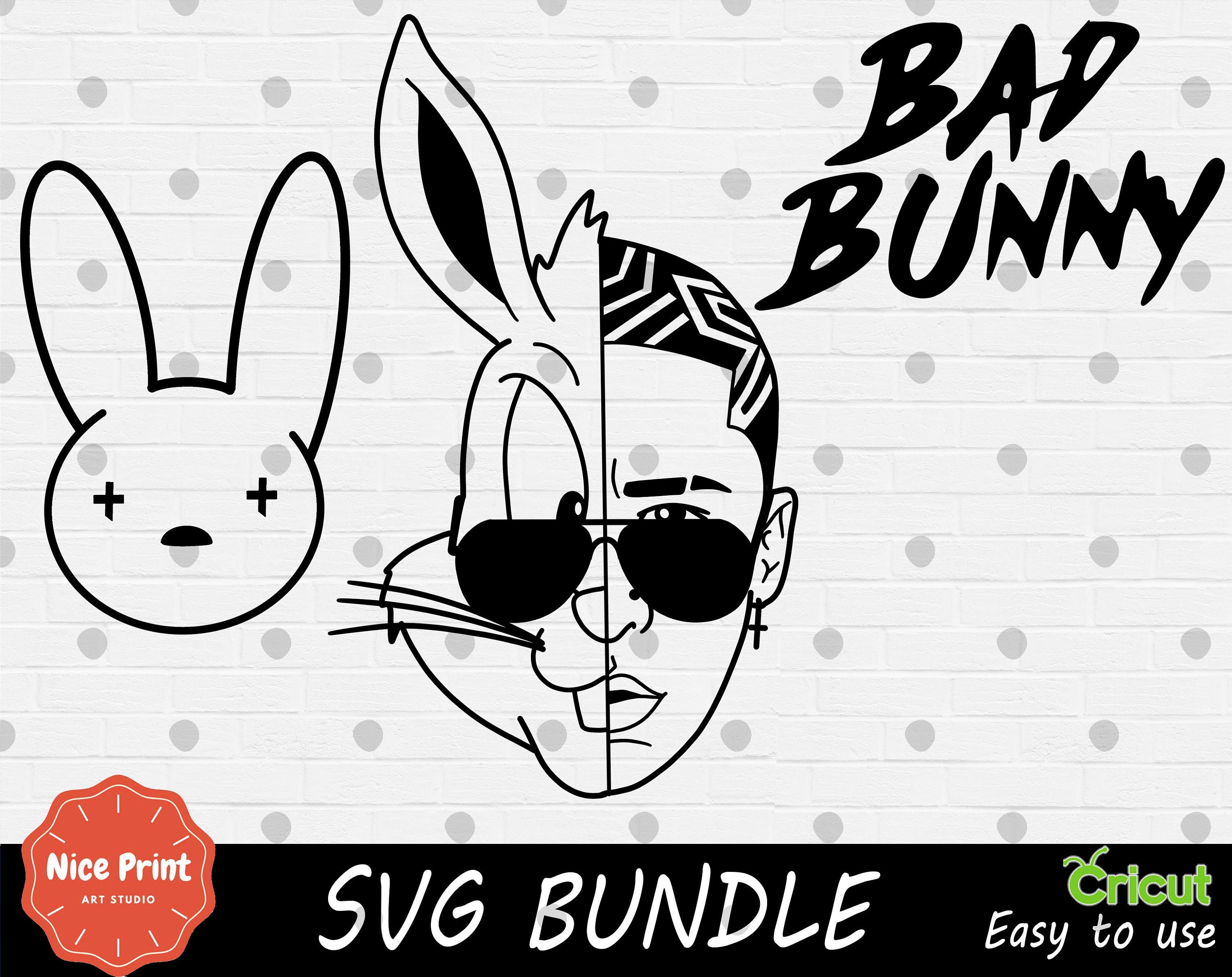 Outline Bad Bunny Svg Bundle Cricut Svg Svg Cut File - Etsy