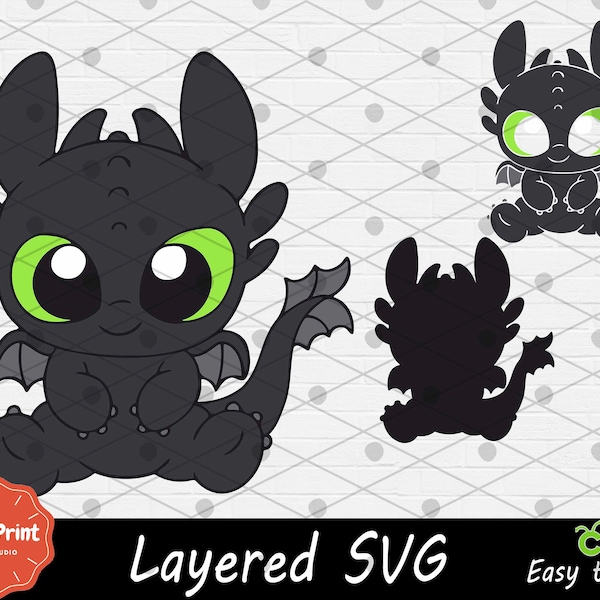 Layered SVG for Cricut Dragon - Cricut SVG for Fans - Svg Cut File - Digital Print - Easy Cut - High Quality PNG