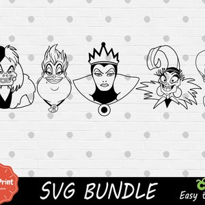 Outline Villain Characters SVG Bundle - Cricut SVG - SVG Cut File - Digital Print - Easy Cut - High Quality - Clipart - Popular svg