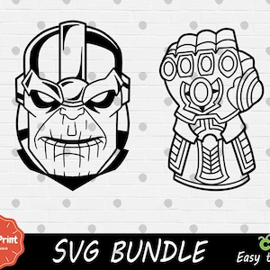 Outline Evil Superhero SVG Bundle - Cricut SVG - SVG Cut File - Digitaldruck - Easy Cut - Hochwertig - Clipart Superheld - Gauntlet