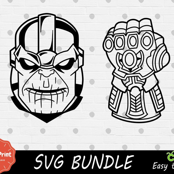 Outline Evil Superhero SVG Bundle - Cricut SVG - SVG Cut File - Digital Print - Easy Cut - High Quality - Clipart Superhero - Gauntlet