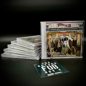 May include: A stack of six clear plastic CD cases with a Fall Out Boy CD in the front. The CD case has a red, white and blue design with the text "Fall Out Boy" and "Citizensfor Mixtape: Welcome to the New Administration". The CD case also has the text "Hosted & Mixed by Clinton Sparks". There is a green square sticker with the text "The Return FOB Nov 4" on the bottom right.
