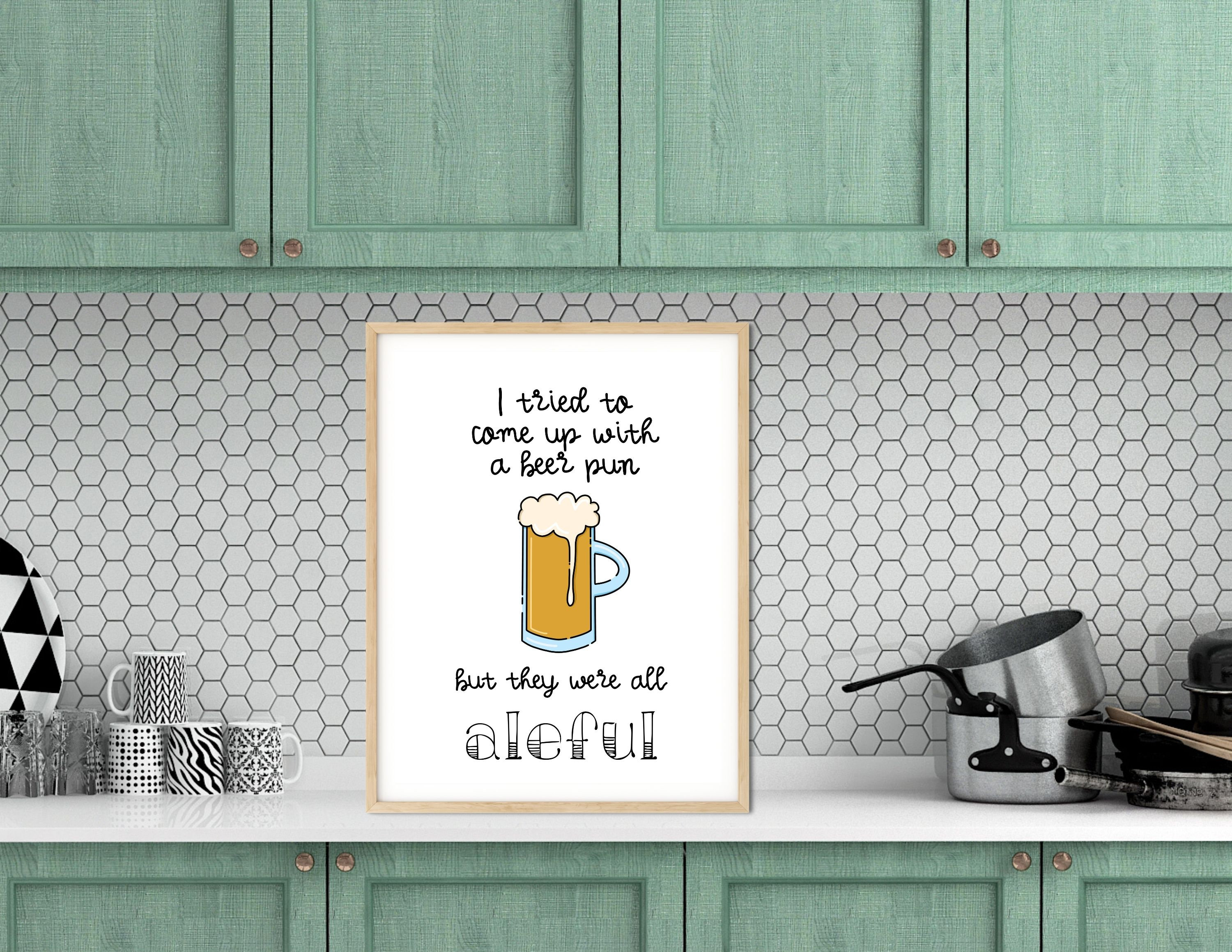 Beer Pun Poster Pun Quote Beer Art Alcohol Art Bar | Etsy