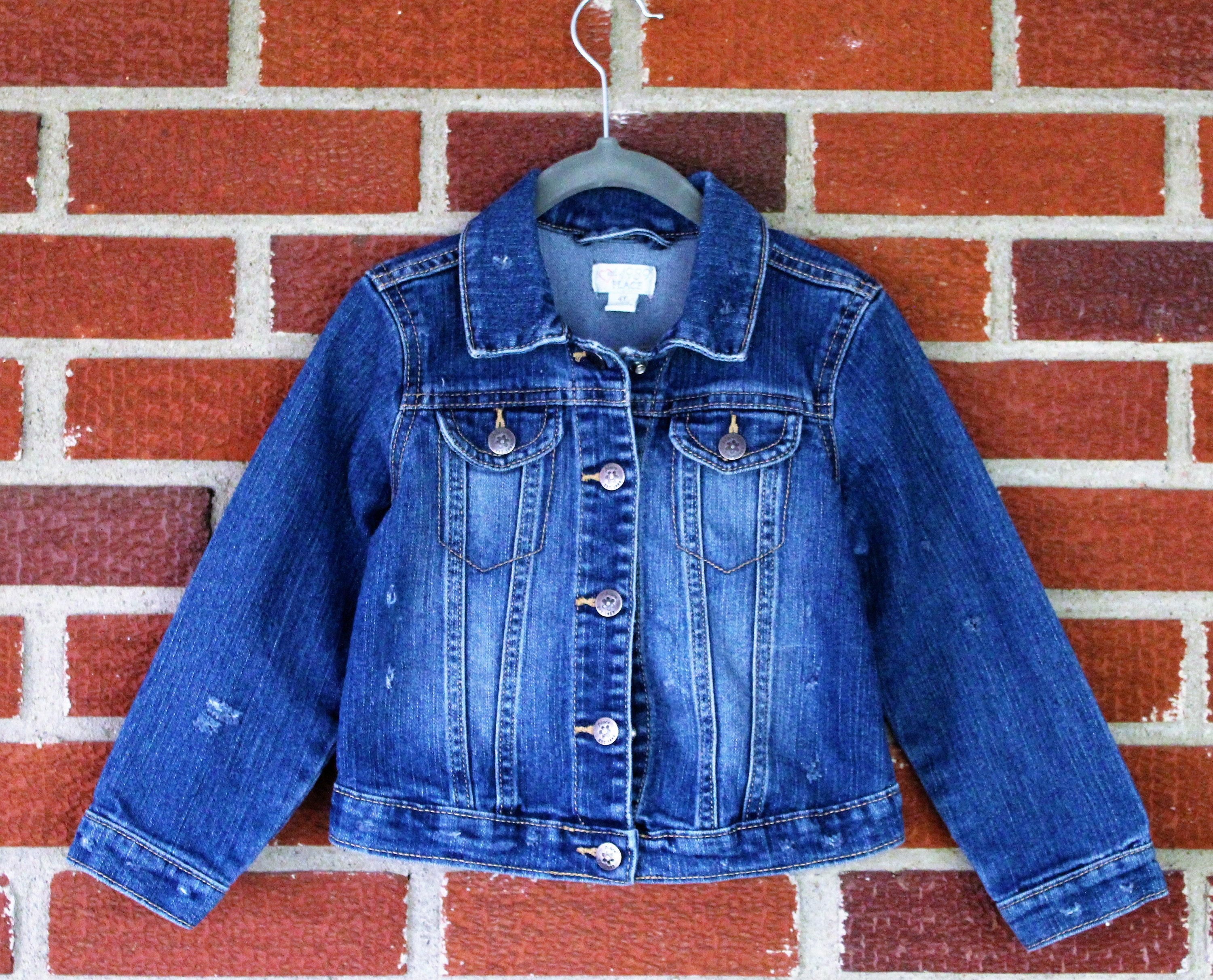 Girls Size 4T Denim Jacket Upcycled 