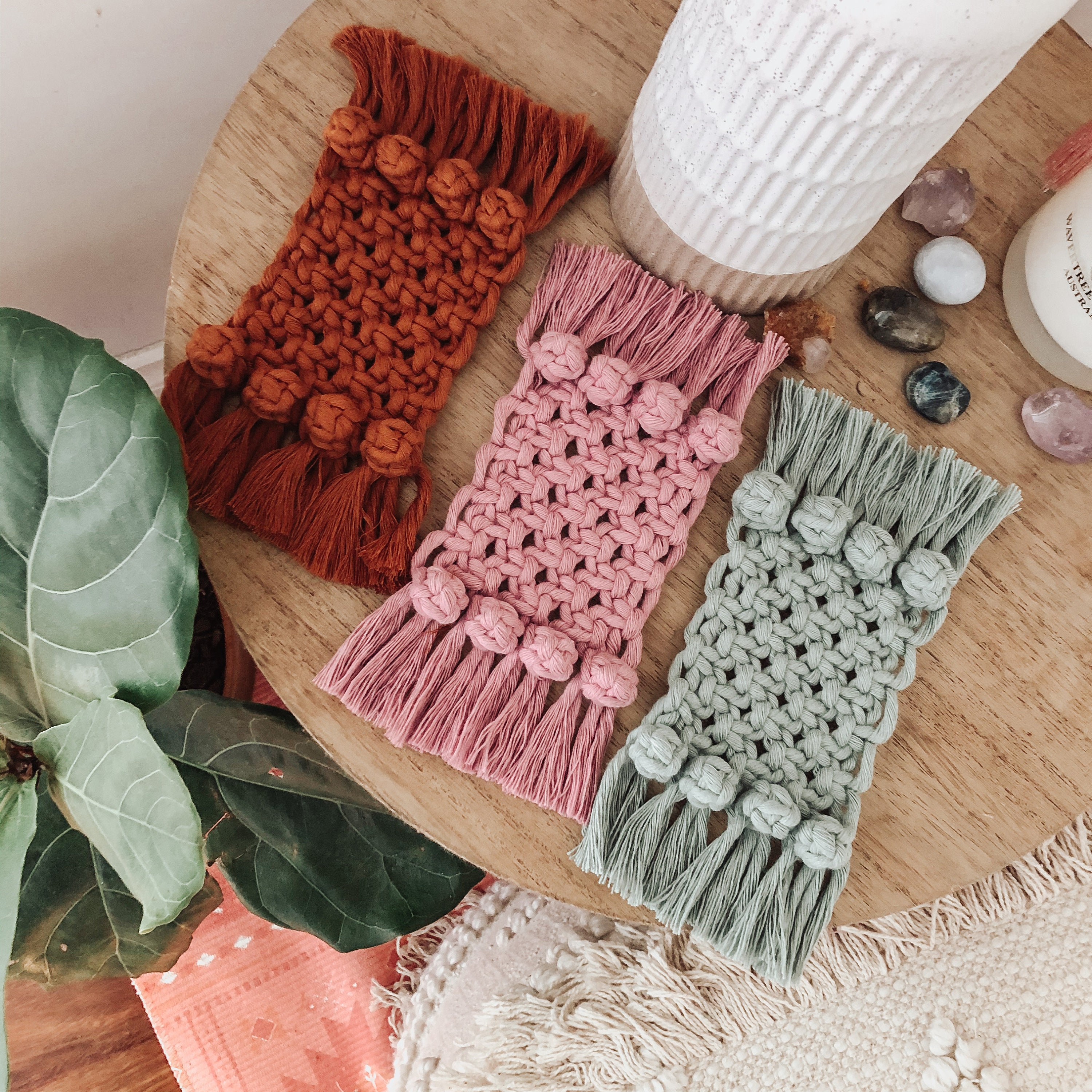 Macrame Coaster / Handmade Coaster / Macrame Square Coaster / Etsy