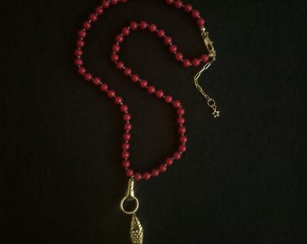 Hand Knotted Fish Charm Necklace: Beaded Charm Holder