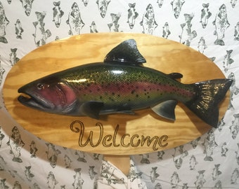 Rainbow trout Welcome sign