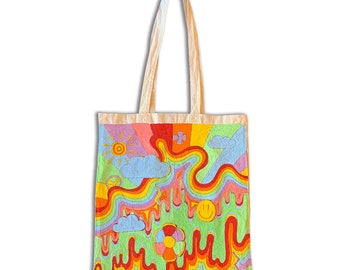 Happy Vibes Canvas Tote