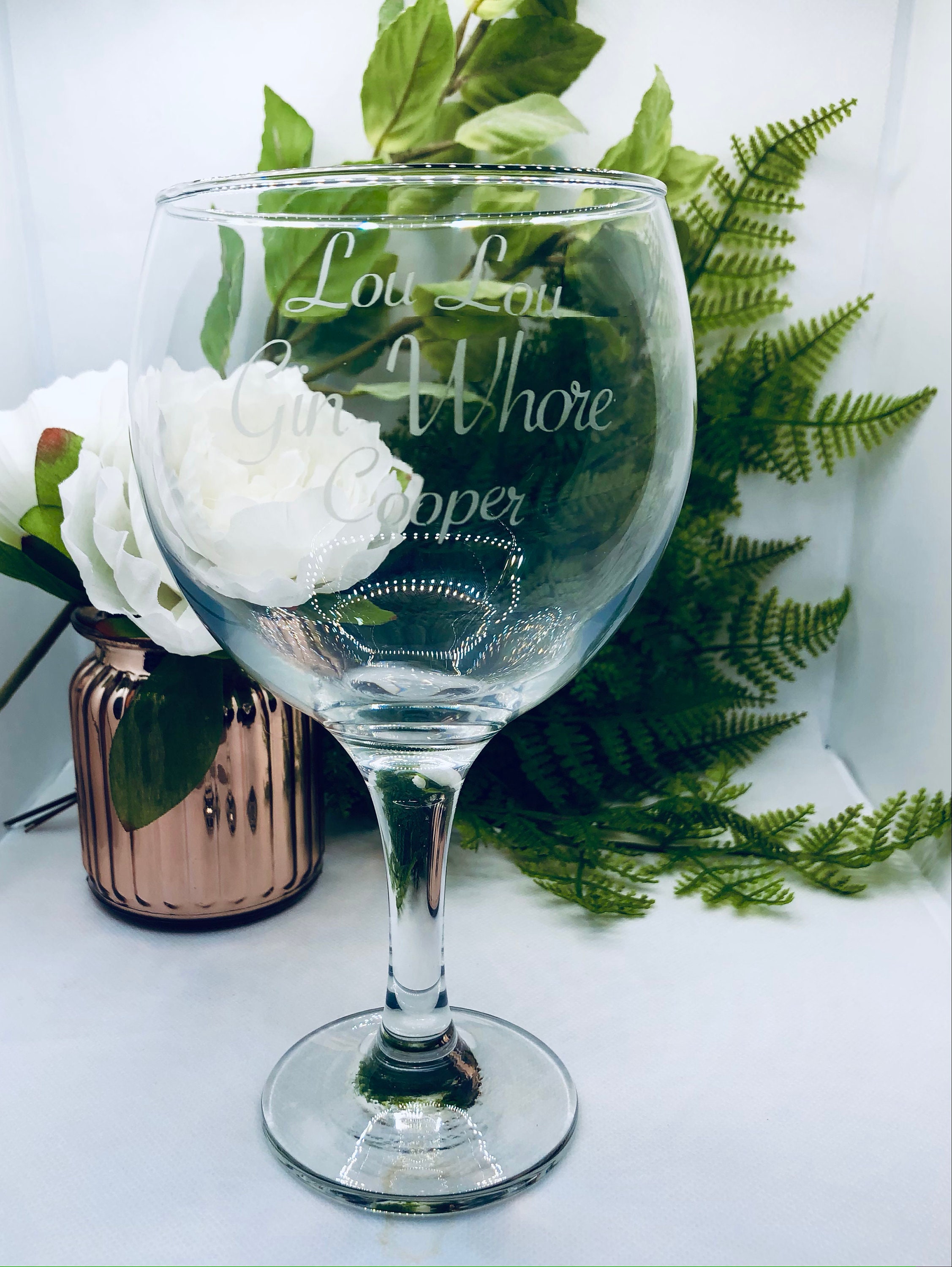 Personalised Gin Whore Glass Funny gift Leaving present Etsy