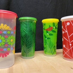 90s Tupperware Multicolor Kids Plastic Cups Used 9 Piece Collectible Set