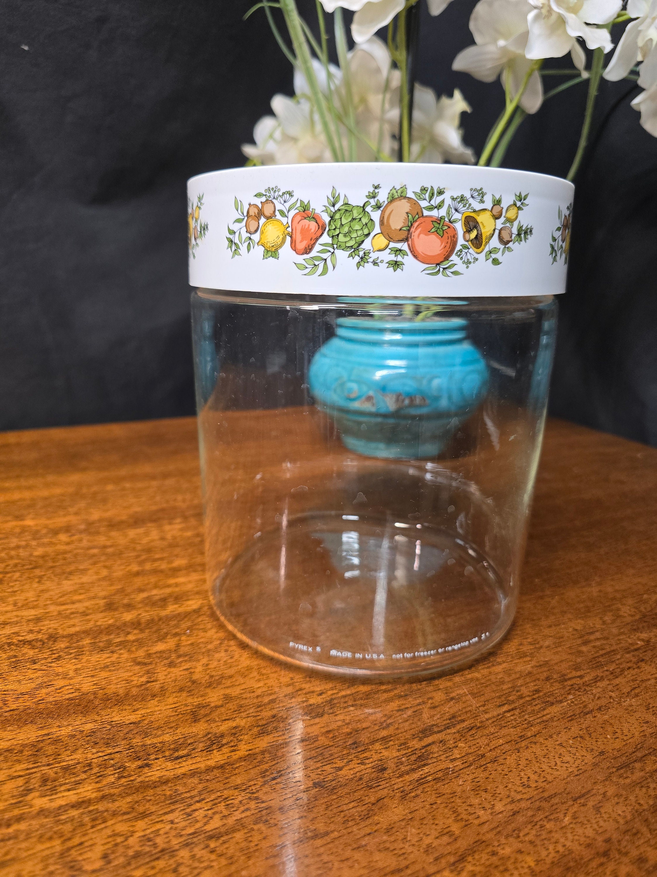Vintage Large Glass Pyrex Corning Corelle Canister - Etsy