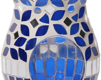 Dark Blue Essential Oil Burner ShiYaCraft Mosaic Oil Burner Cafe Bar Home Table Decorative