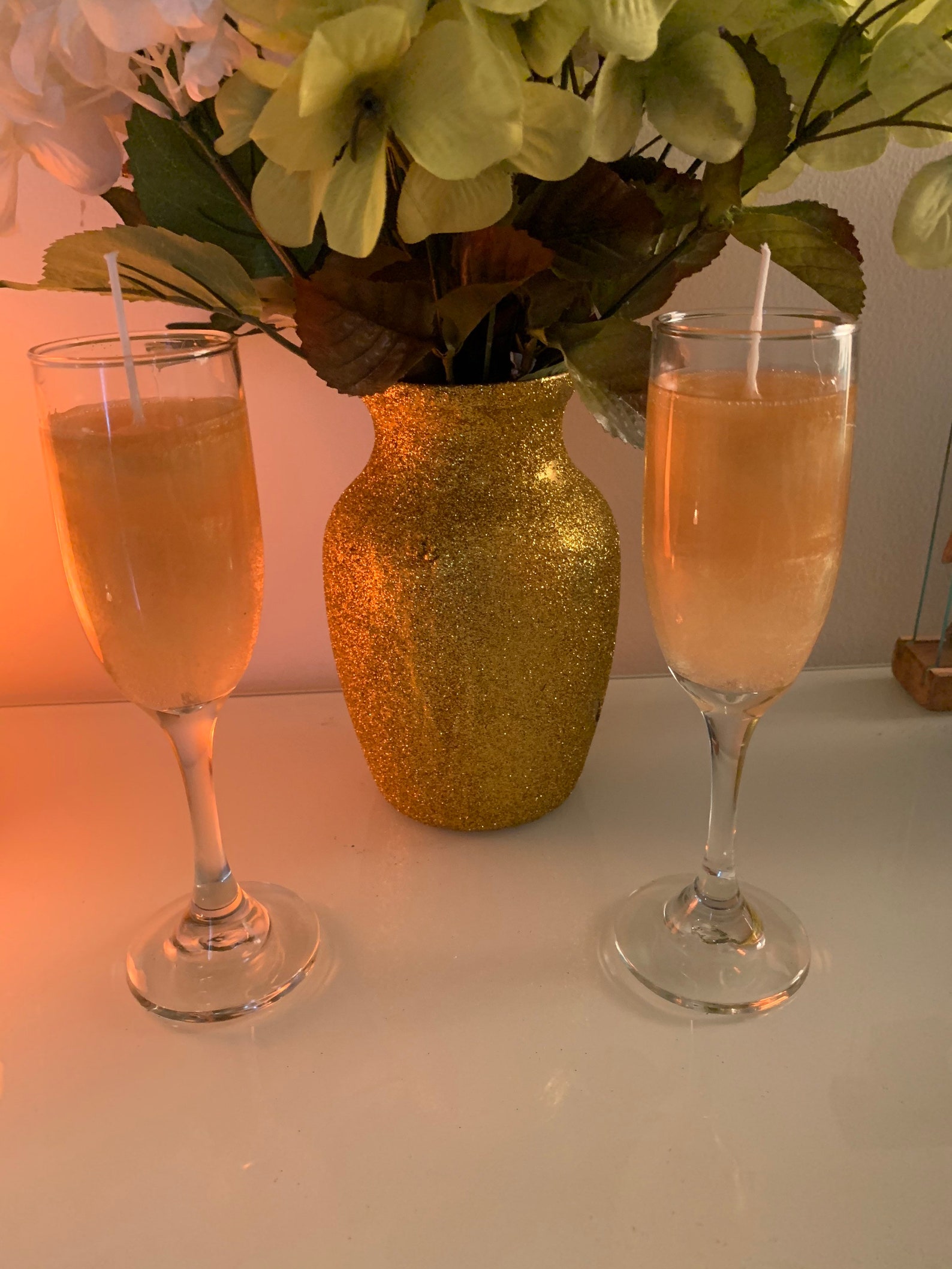 Handmade Scented champagne glass candles Etsy