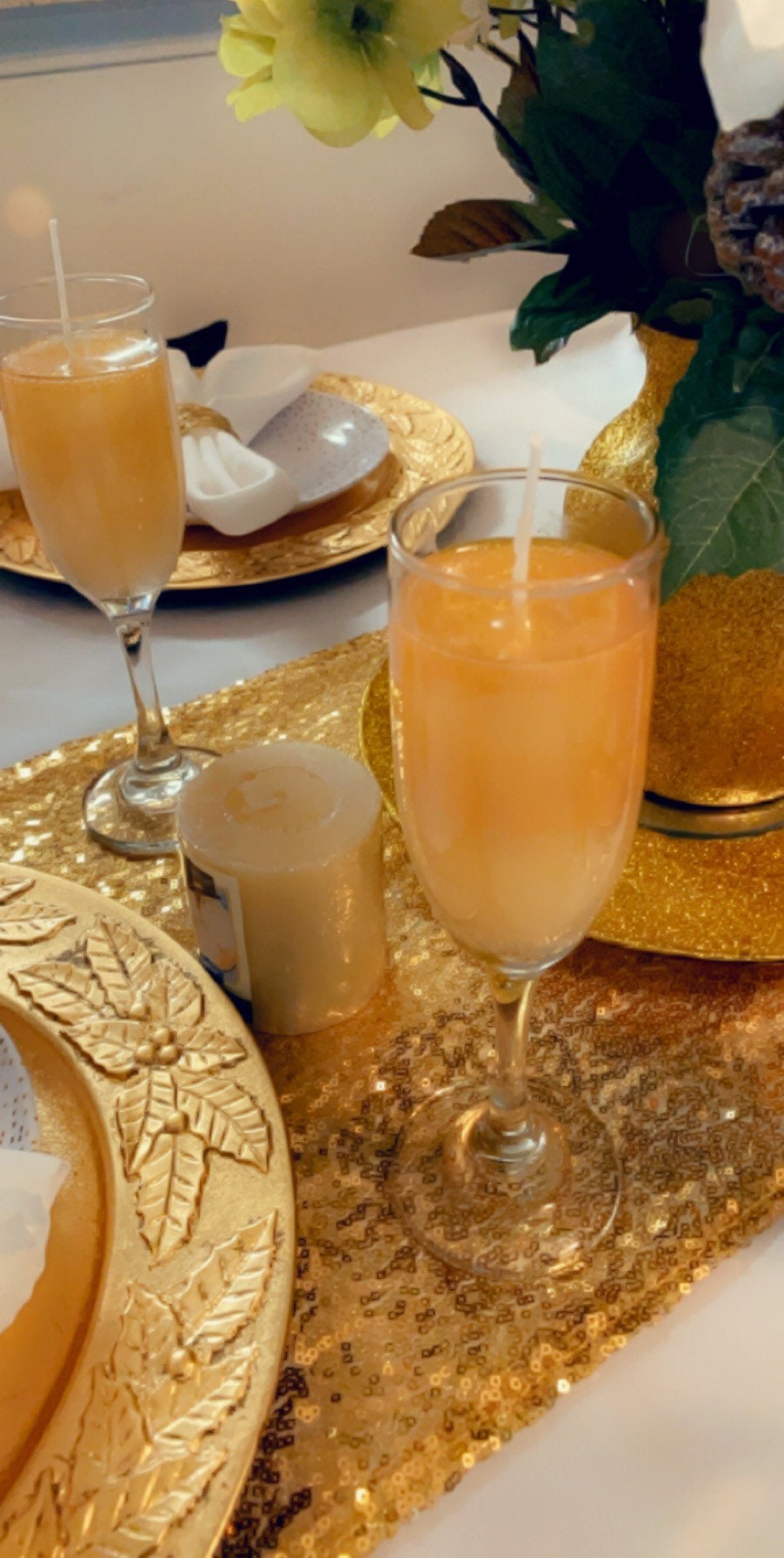 Handmade Scented champagne glass candles Etsy