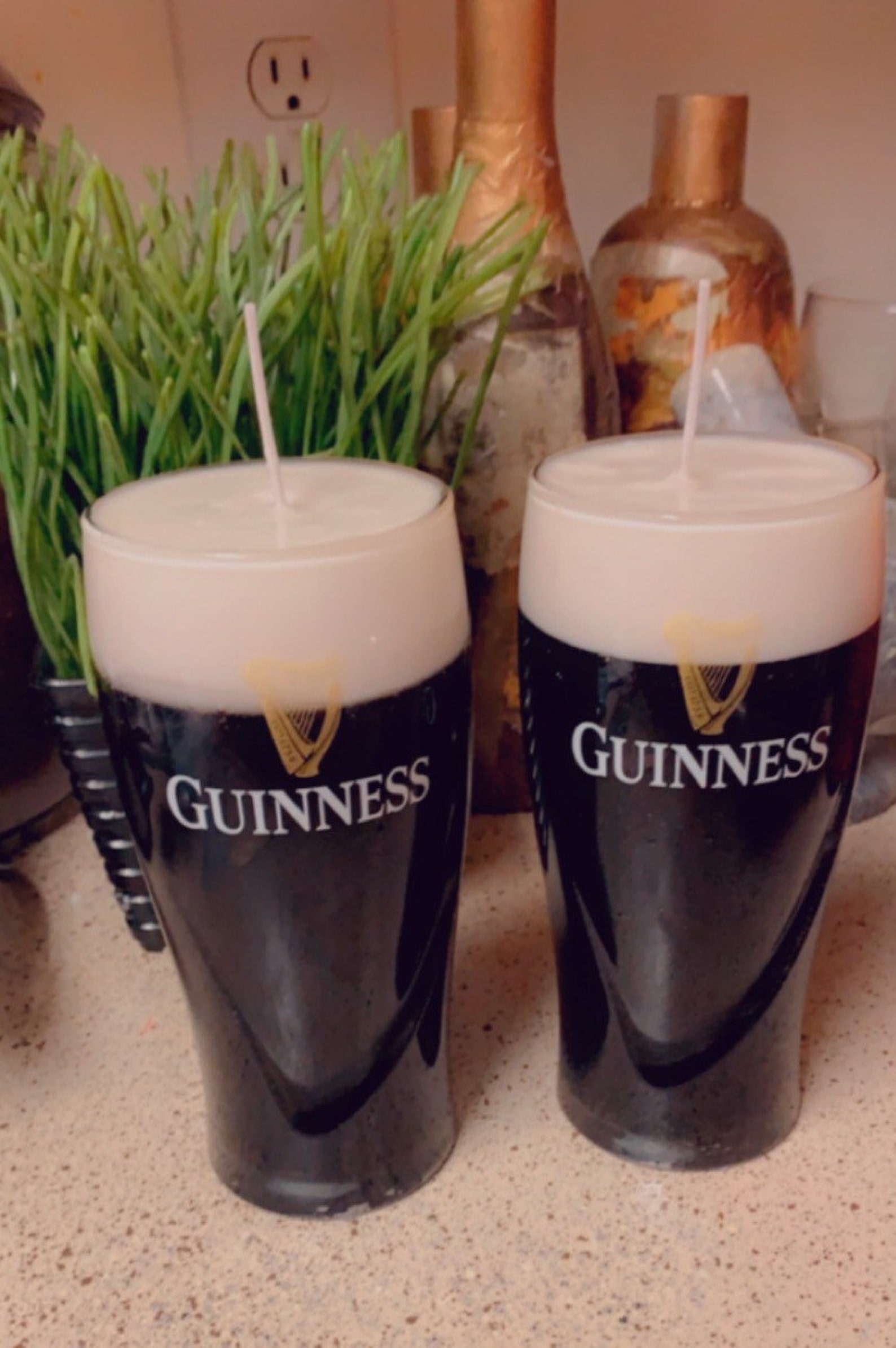 Set of 2 Guinness Glass Candles 20 oz in authentic Guinness Etsy