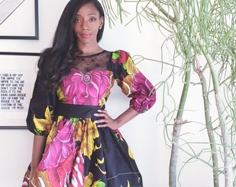 African Print Flare Dress