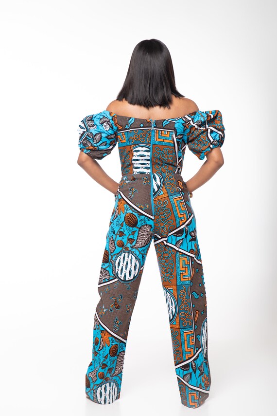 AfroNovaFashion African Print Off Shoulder Jumpsuit