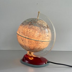 Schöner kleiner Globus mit Licht von MS Seidel, 1950er Jahre, Deutschland