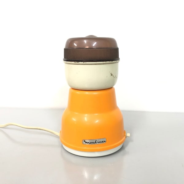 Moulinex Orange Coffee Grinder, 60s/70s, France