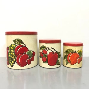 Set of 3 Cylindrical Kitchen Storage Containers by Ballonoff, 60s/70s, U.S.A.