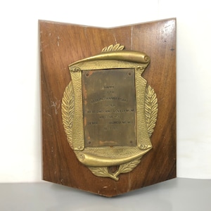 Unique Bronze Frame with Wood Base, Memory Display Plaque, 1980s, Türkiye
