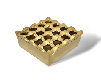 Beautiful Brass Grid Design Ashtray