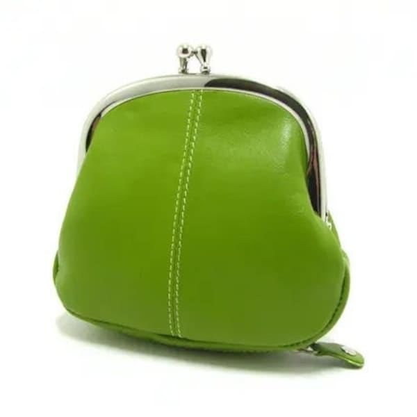 Retro Style Leather Small Kisslock Purse - Multiple Color Alternatives