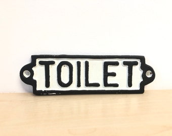 OFFICE & TOILET Black and White Iron Sign