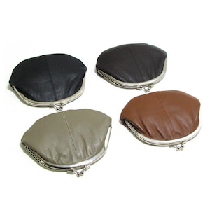 Retro Style Leather Kisslock Purse - Multiple Colour Alternatives