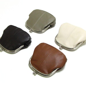 Retro Style Leather Small Kisslock Purse - Multiple Color Alternatives