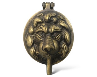 Lion Head Brass Yale Lock Cover with antique finish