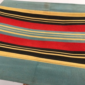 Wood Folding Camp Stool with beautiful colorful fabric, 1960s image 9