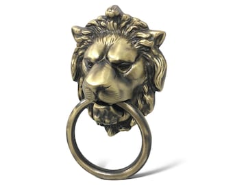 Lion Brass Doorknocker with antique finish
