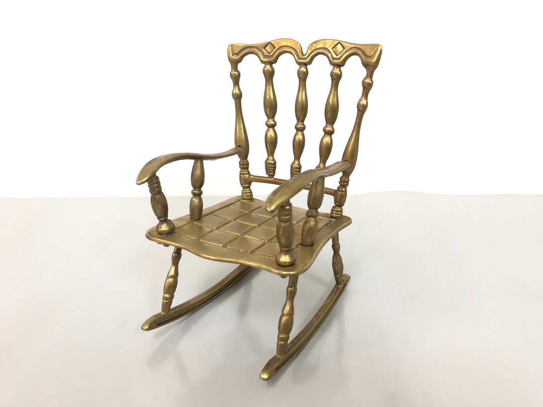 Mini Antique Rocking Chair Wonderful Miniature Brass Rocking Chair, 1960s - Etsy