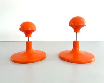 Space age Orange Plastic Pair of Clothes Hooks, 1970s, Germany