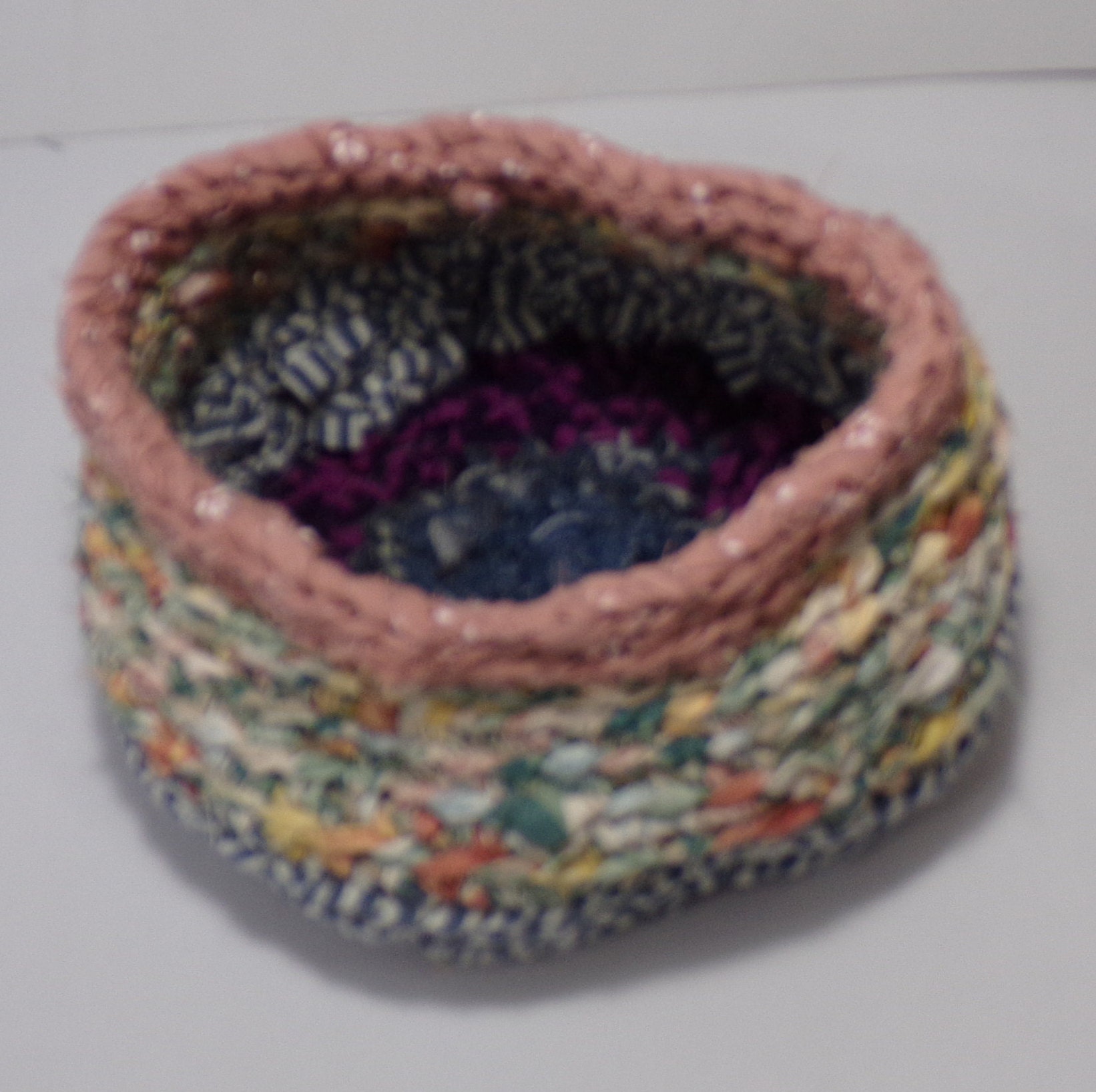 Handmade rag basket crocheted with recycled fabric & clothing Etsy