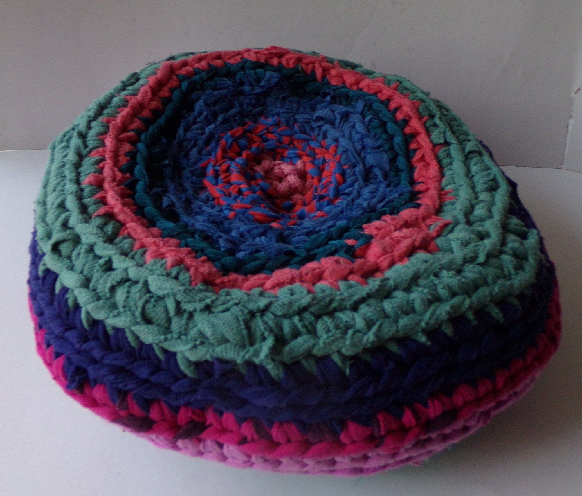 Handmade Rag Basket Crocheted With Recycled Fabric & Clothing Etsy