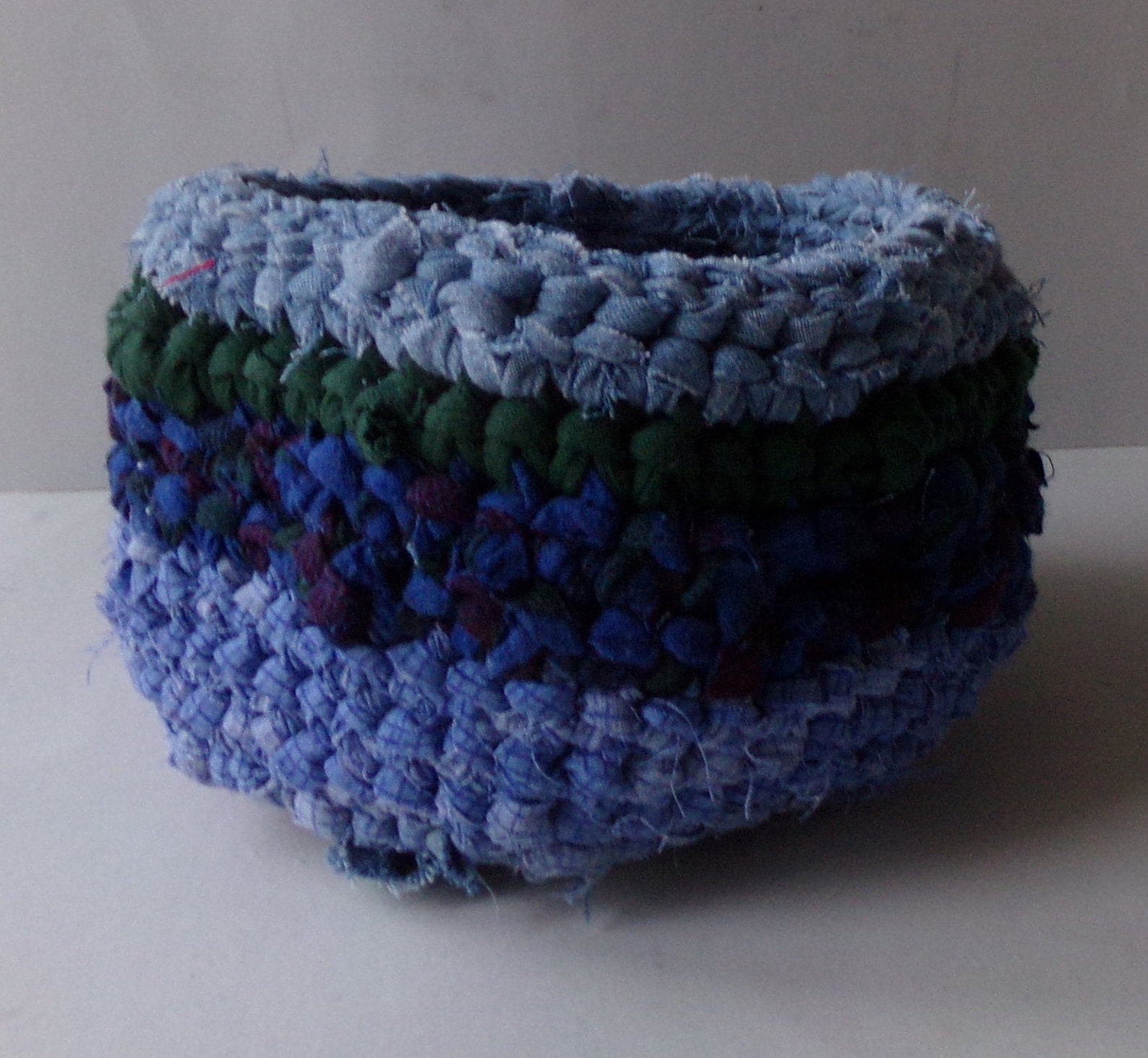 Handmade Rag Basket Crocheted With Recycled Fabric & Clothing Etsy