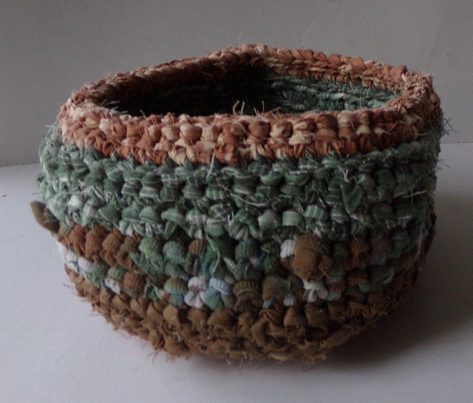 Handmade Rag Basket Crocheted With Recycled Fabric & Clothing Etsy