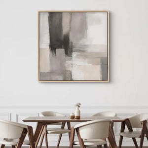 Quadro su tela incorniciato per l'arredamento dell'appartamento - Quadro su tela "Fumo e pietra" - Quadro su tela incorniciato - Decorazione da parete in stile fattoria con cornice in legno - Quadro