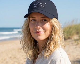 Meet Me At The Shore Embroidered Cotton Hat