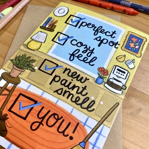 New Place Illustrated Moving Card Housewarming Card New Home Card 5x7