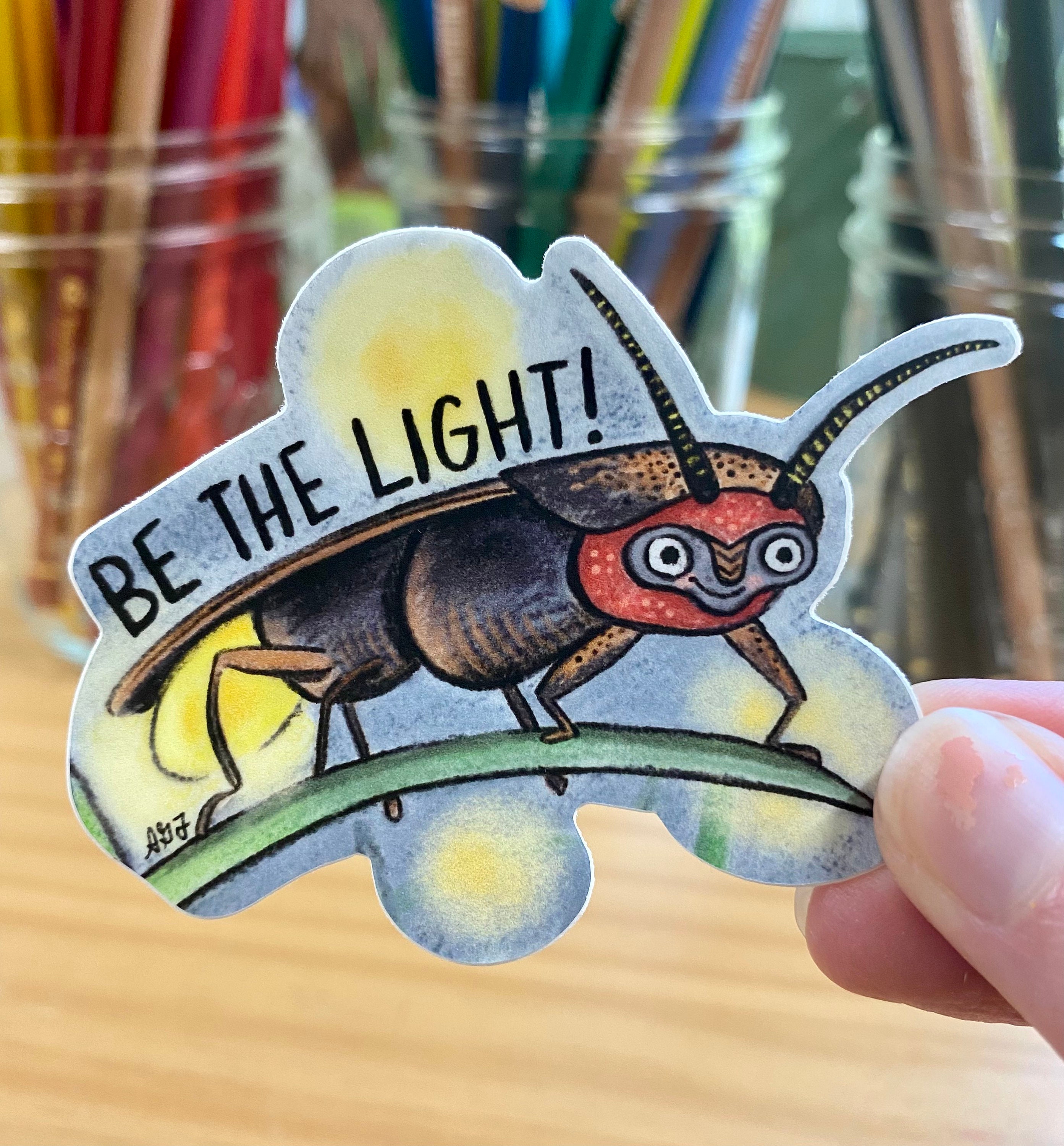 Be the Light Lightning Bug Firefly Die Cut Vinyl Illustrated Sticker - Etsy