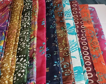 Beautiful Multicoloured Floral Cotton Batiks Fabric - Top Notch Quality Floral Cotton Fabrics