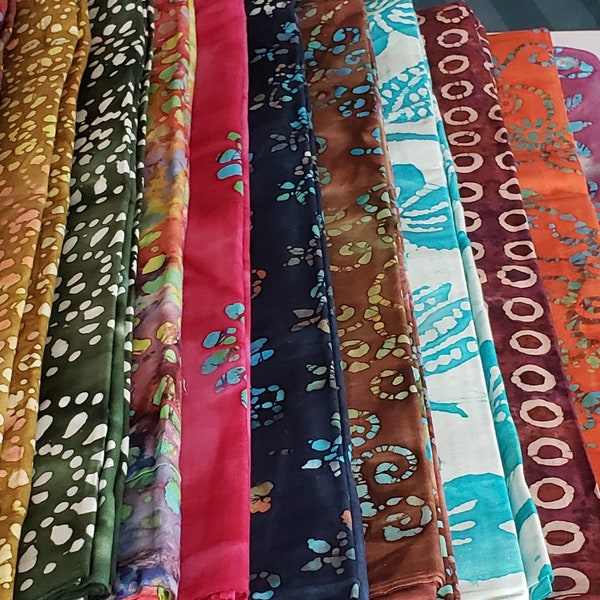 Beautiful Multicoloured Floral Cotton Batiks Fabric - Top Notch Quality Floral Cotton Fabrics