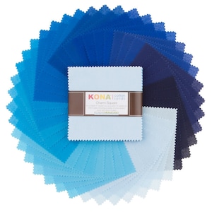 Kona Cotton 5&quot; Charm Squares WaterFall Pallette CHS-732-42 By Robert Kaufman