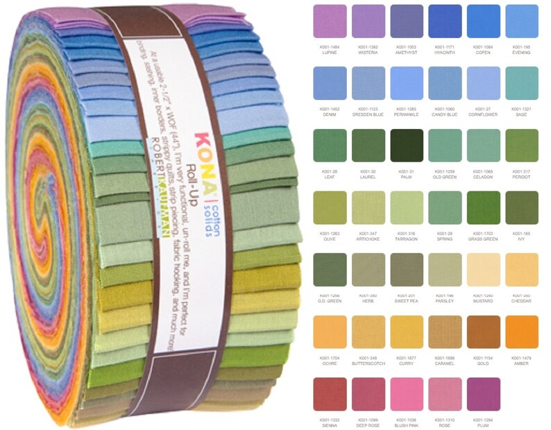 Kona Quilting Cotton 1.5 Skinny Jelly Roll Dusty Palette Etsy