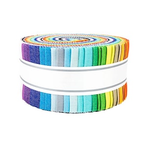 Kona Cotton Solid Sheen Jellyroll 2.5&quot; 40pc/Bundle Quilting Fabric By Robert Kaufman